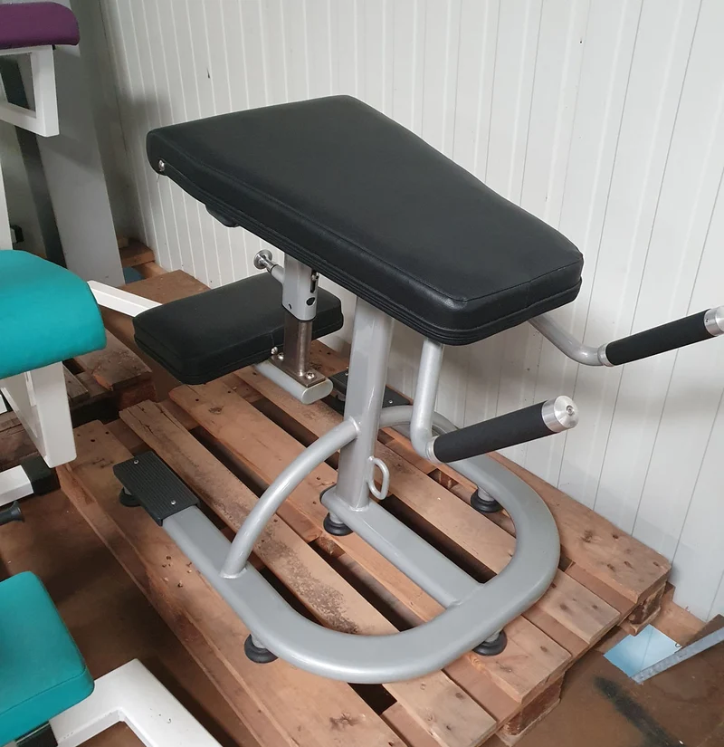 Dank Sport Gluteus radial Trainer / Pomaschine, Rahmenfarbe Silber, Polsterfarbe Schwarz, gebraucht - überholter Zzustand