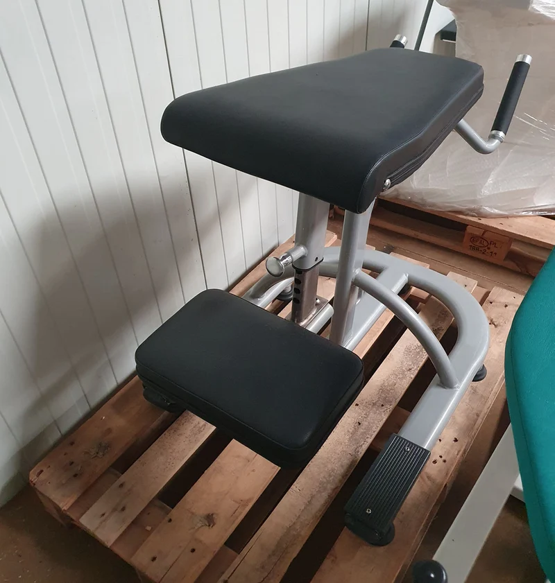 Dank Sport Gluteus radial Trainer / Pomaschine, Rahmenfarbe Silber, Polsterfarbe Schwarz, gebraucht - überholter Zzustand