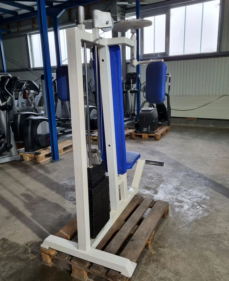 Gym80 Butterfly, Oldschool Bodybuilding Kraftgerät, Rahmen Weiß, gebraucht mit Gebrauchsspuren