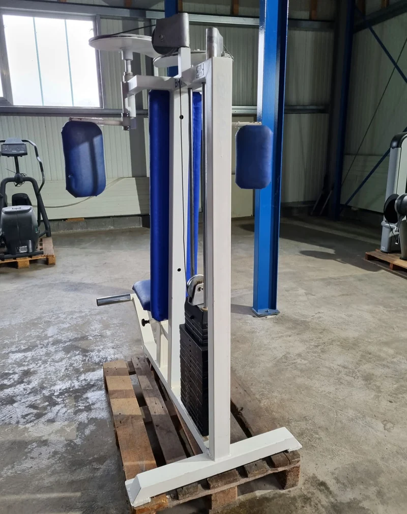 Gym80 Butterfly, Oldschool Bodybuilding Kraftgerät, Rahmen Weiß, gebraucht mit Gebrauchsspuren