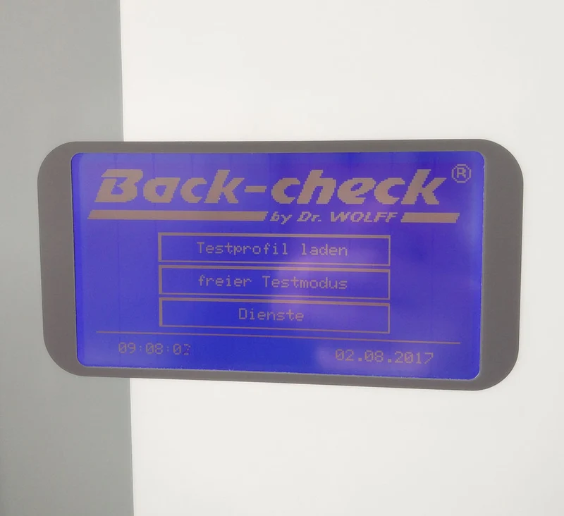 Dr. Wolff Back Check 607, NEUES MODELL, Touchscreen, Silber, guter gebrauchter Zustand