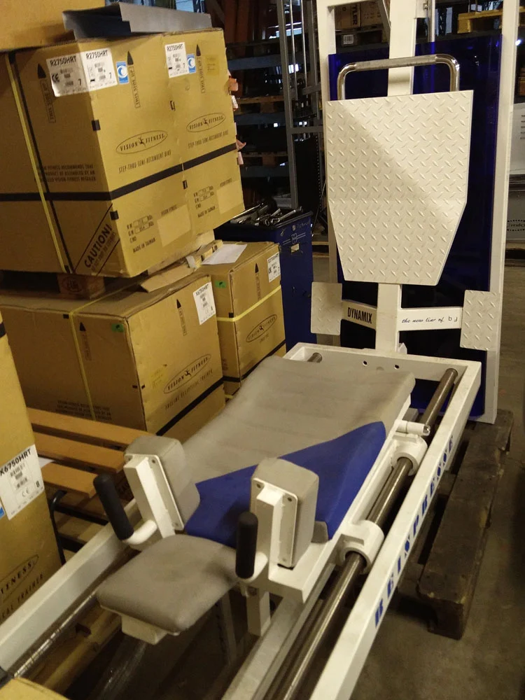 Dynamix Beinpresse, liegend, 200kg Gewichtsblock, Weiß, gebraucht