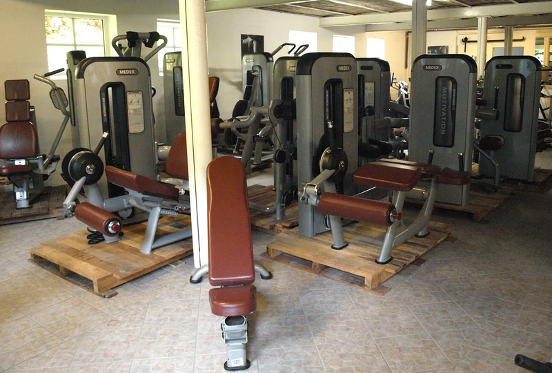 Komplette Fitnessstudio Einrichtung - Gerätepark mit über 45 Kraftgeräten - Danksport S-Line Set mit 45 Fitnessgeräten & Zubehör, Ausstellungsgeräte vergleichbar mit Gym80, Nautilus, Star Trac oder TechnoGym