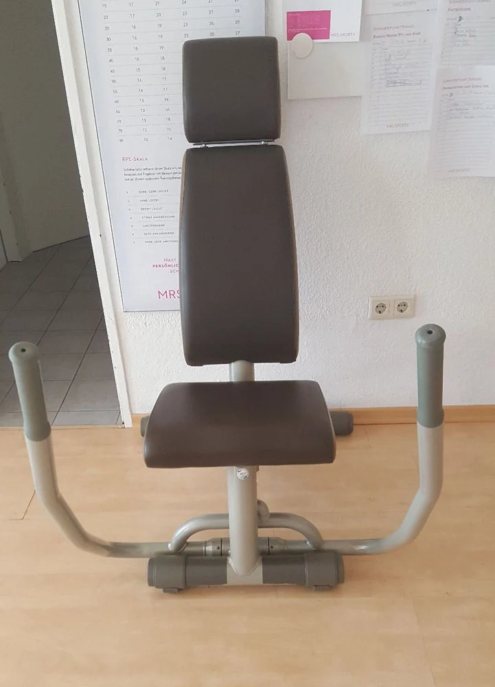 TechnoGym Easy Line Zirkelgerät, Bankdrücken und Rudern, Kombigerät 2 in 1, Einzelgerät hydraulisch, Polster Braun, gebraucht