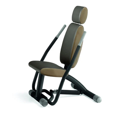 TechnoGym Easy Line Zirkelgerät, Bankdrücken und Rudern, Kombigerät 2 in 1, Einzelgerät hydraulisch, Polster Braun, gebraucht