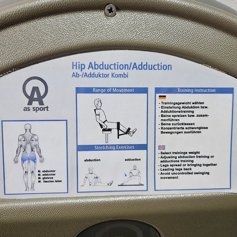 Proxomed / AS, Adduktoren und Abduktoren Kombimaschine, 2 in 1, gebraucht - überholter Zustand