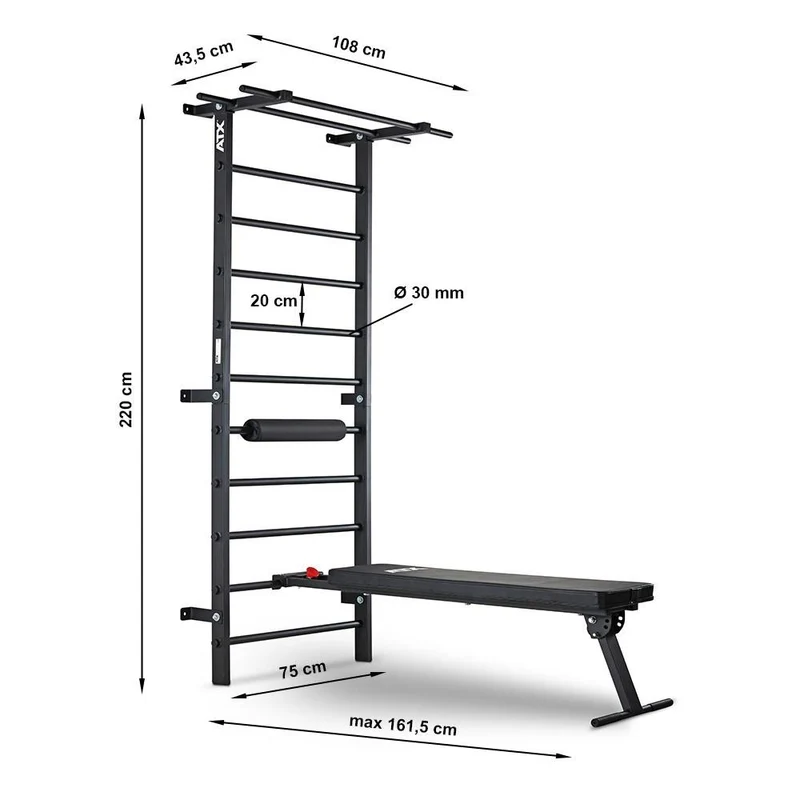 ATX Wall Bar Gym / Sprossenwand mit Bank