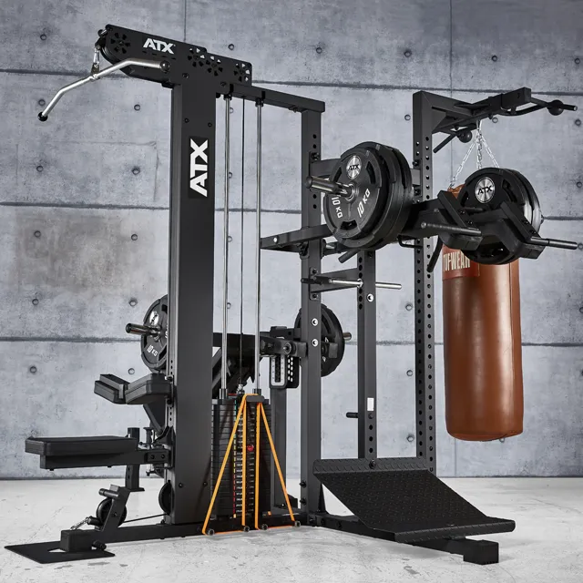 ATX Multiplex Workout Station - Multi Gym - Inklusive 107,5kg Gummi Hantelscheiben - Vorteilspaket