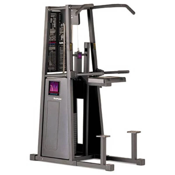Stairmaster Gravitron 2000 AT Dip/Chin, Dip-Klimmzugmaschine mit Gewichtsunterstützung, Rahmen Schwarz, Polster Braun, gebraucht - überholter Zustand