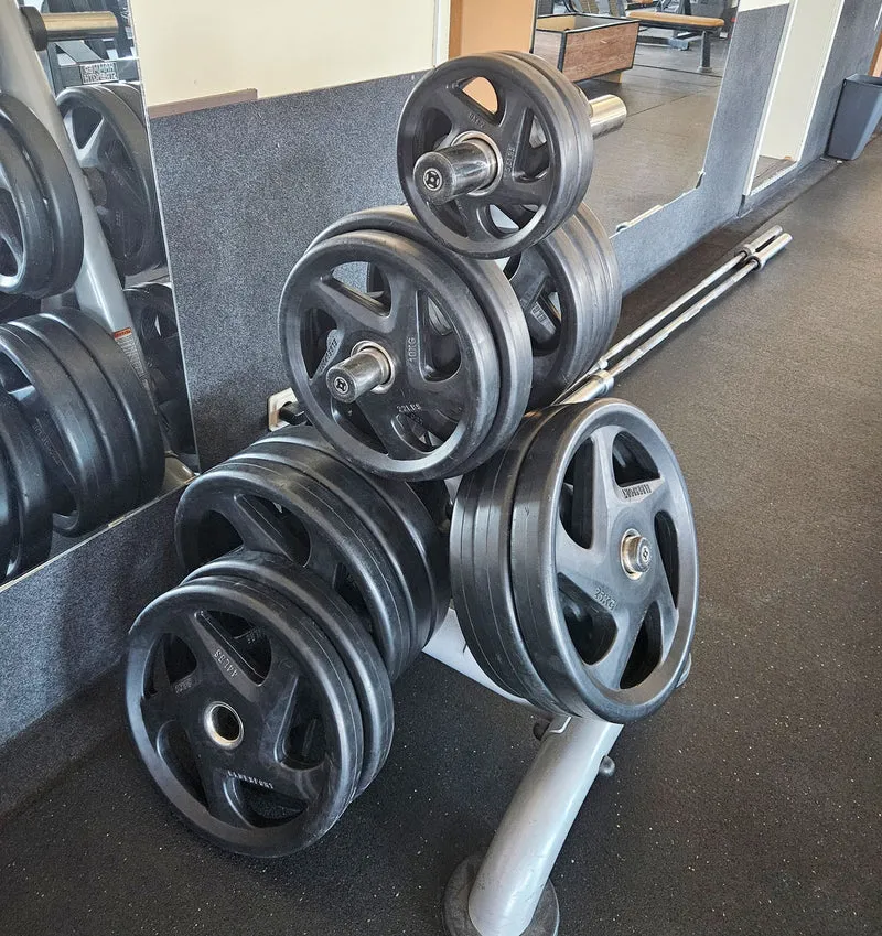 Elbesport Olympia Hantelscheiben V5, Gummi, 1722kg gesamt, 138 Stück gummierte Gripper, Farbe Schwarz, gebraucht - relativ guter Zustand - optische Gebrauchsspuren