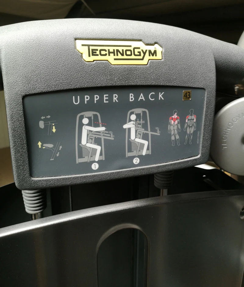 TechnoGym Upper Back, Rudern Row, Latisolator, Selection Line - Neues Modell mit Plastikverkleidung, Polster Braun, gebraucht - überholter Zustand
