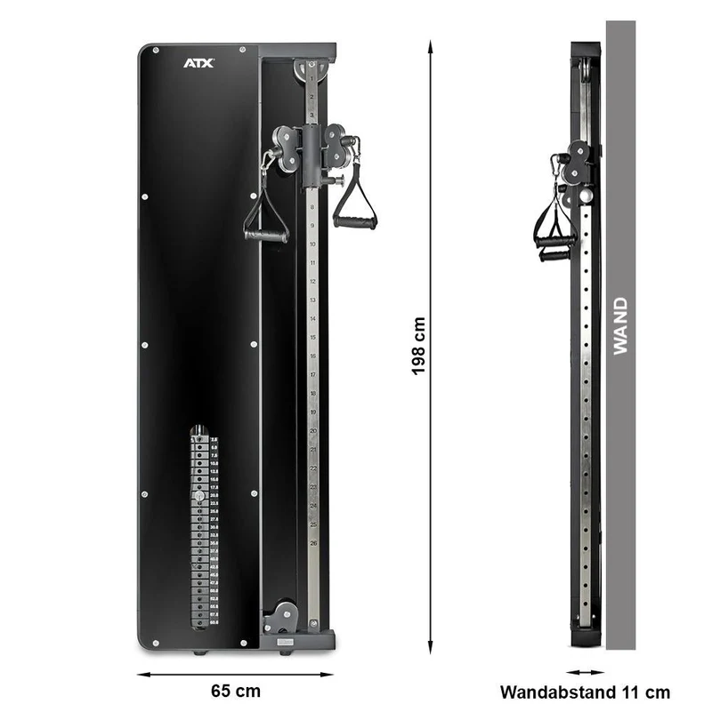 ATX Wandzugstation -Single- mit 60 kg Steckgewichten
