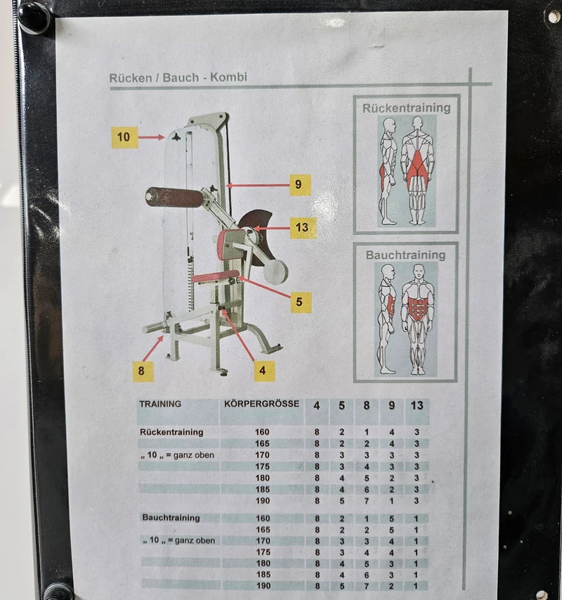 RMA Bauch / Rücken Kombigerät 2 in 1, Abs and lower Back, Silber, gebraucht - überholter Zustand