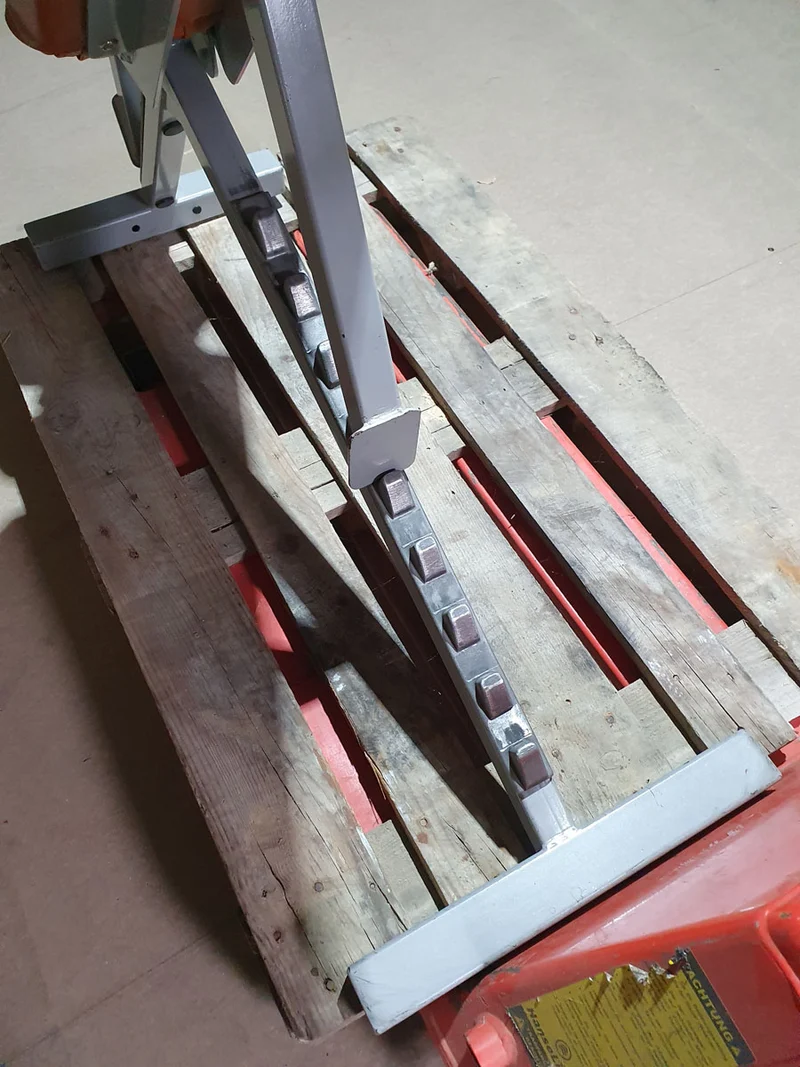 SportsArt Universalbank verstellbar, Hantelbank ohne Ablage, Multi-Adjustable Bench, Rahmenfarbe Silber, Polsterfarbe Orange, gebraucht - überholter Zustand