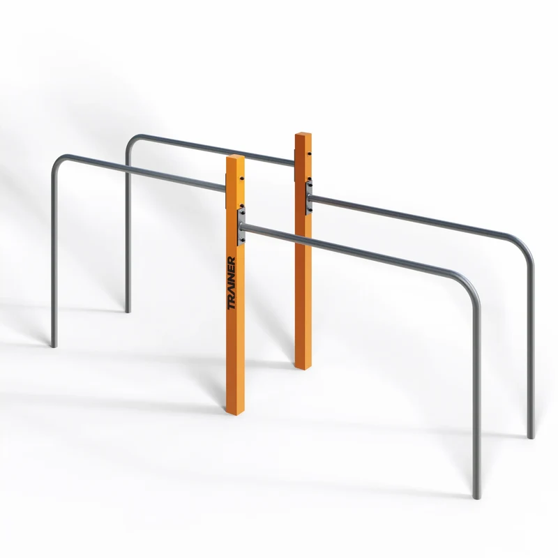 TRAINER Outdoor "Calisthenics" Street Workout Double Hand Rails to Pole