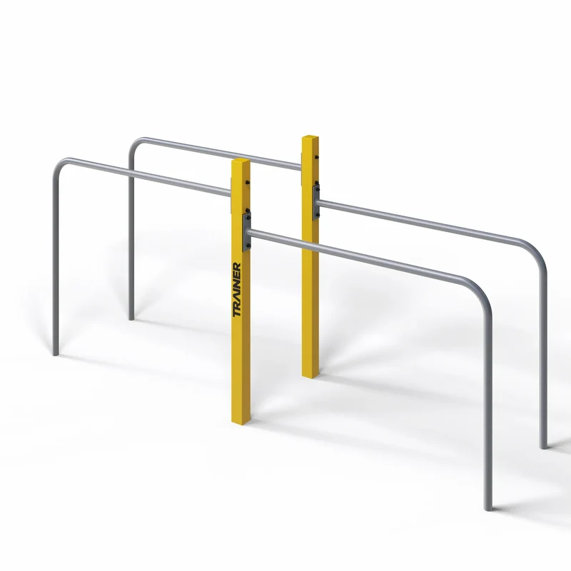 TRAINER Outdoor "Calisthenics" Street Workout Double Hand Rails to Pole