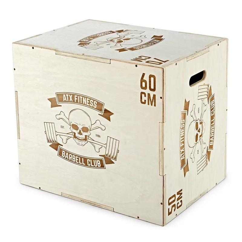ATX Plyobox - Barbell Club - Holz natur - 50 x 60 x 70 cm