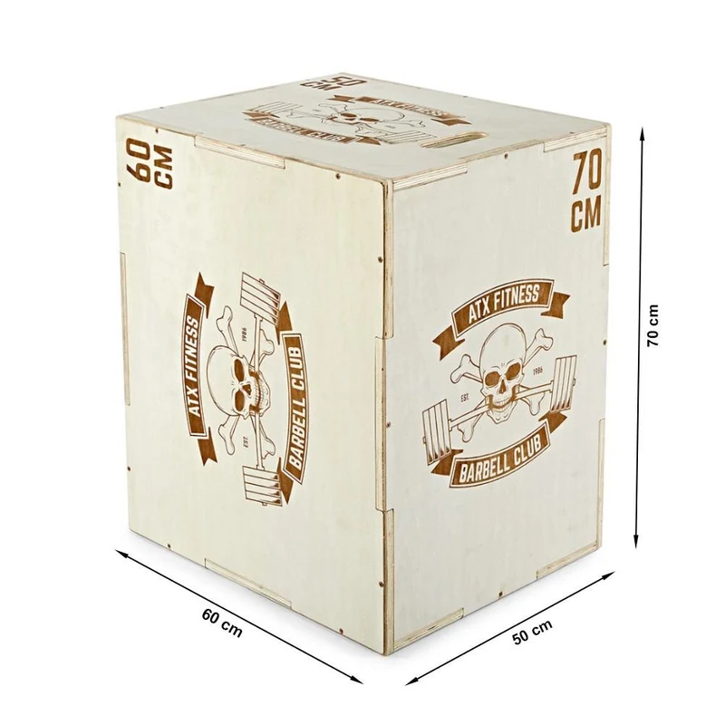 ATX Plyobox - Barbell Club - Holz natur - 50 x 60 x 70 cm