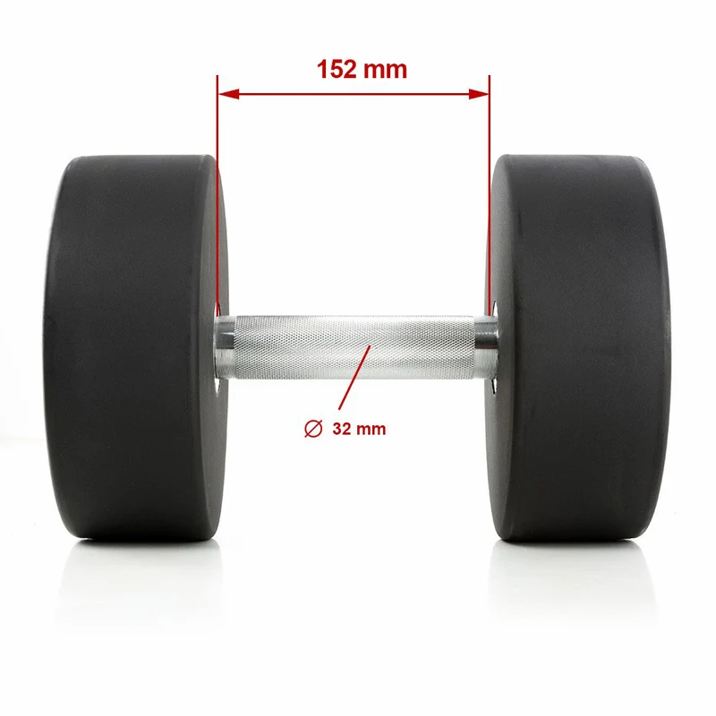 Kurzhantelsatz 5 - 40 kg, in 2,5kg Stufen, Polyurethan PU (ähnlich Gummi), 15 Hantelpaare im Set - NEU