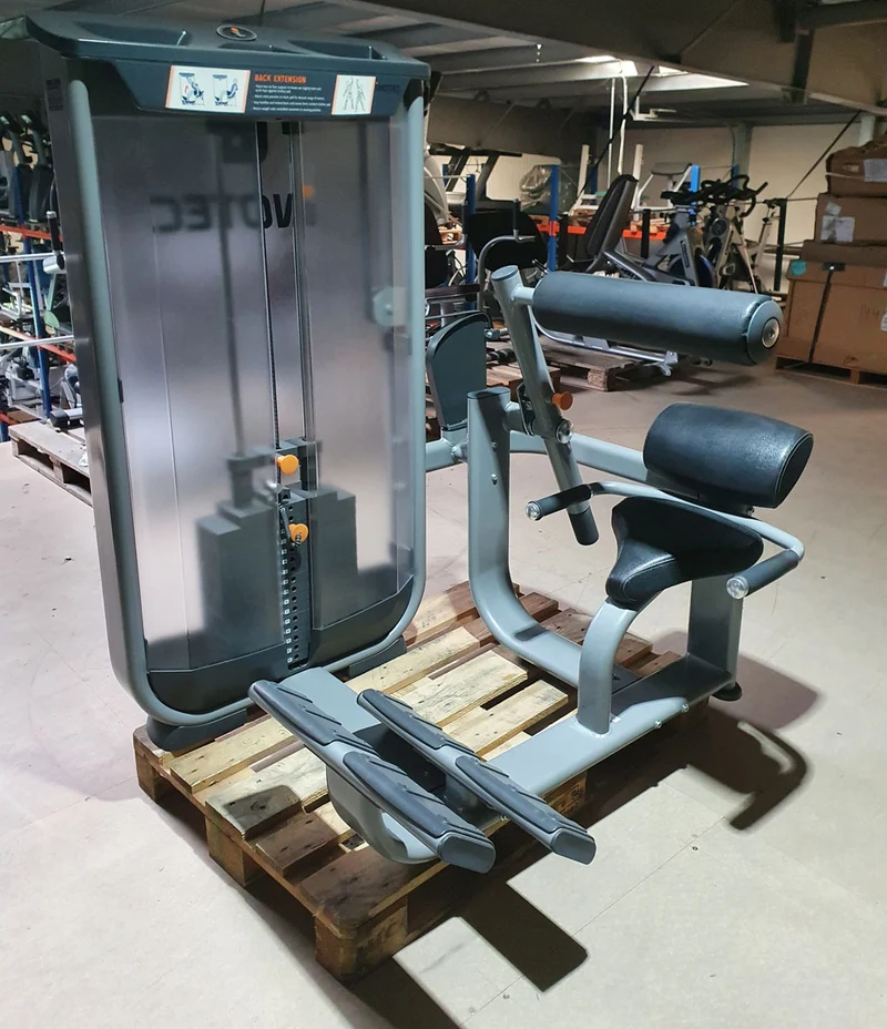 Inotec Rückenstreckermaschine, Hyperextension, Back Extension, Rahmenfarbe Silber, Polsterfarbe Schwarz, gebraucht - überholter Zustand