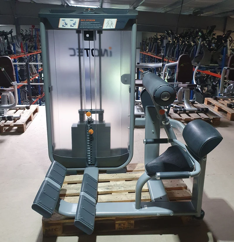 Inotec Rückenstreckermaschine, Hyperextension, Back Extension, Rahmenfarbe Silber, Polsterfarbe Schwarz, gebraucht - überholter Zustand