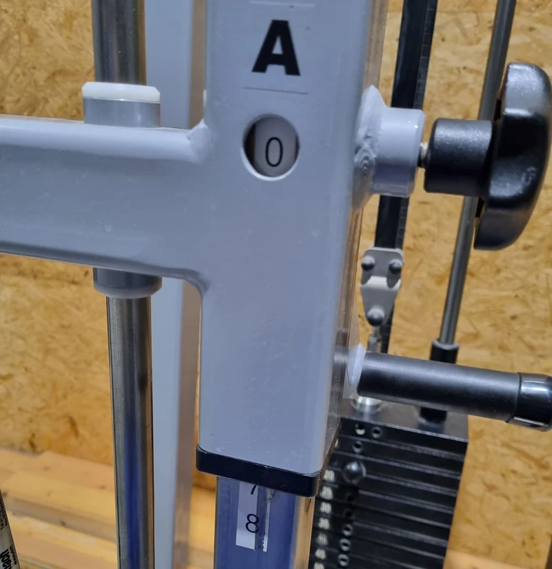 SVG Rumpfrotator - Rotationsmaschine - seitliche Bauchmuskeln, Rahmenfarbe Silber, Polsterfarbe Blau, gebraucht - überholter Zustand