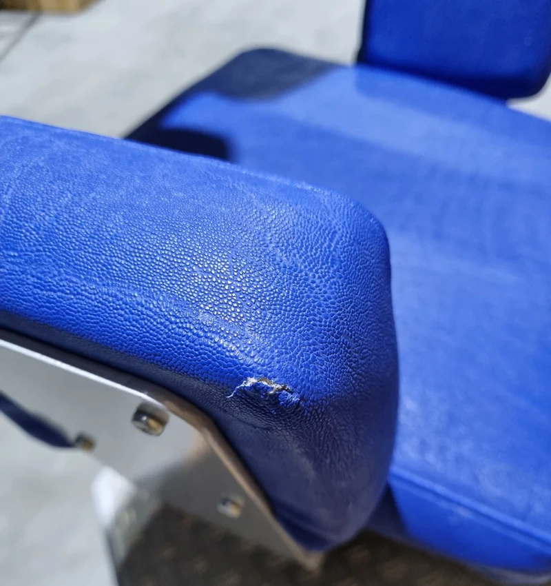 SVG Rumpfrotator - Rotationsmaschine - seitliche Bauchmuskeln, Rahmenfarbe Silber, Polsterfarbe Blau, gebraucht - überholter Zustand