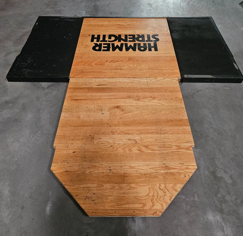 Hammer Strength HD Elite Half Rack mit Holzboden und Pull Up Bar, Rahmenfarbe Schwarz, gebraucht - überholter Zustand