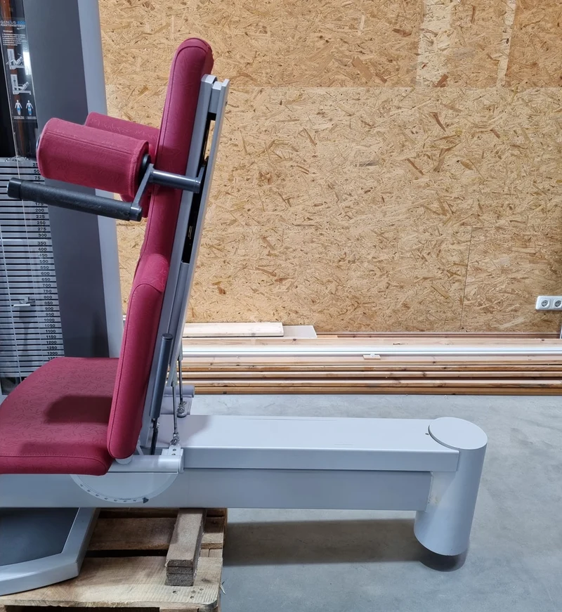 Frei Genius Eco Funktionsstemme - verstellbare Beinpresse, Rahmenfarbe Silber, Polsterfarbe Rot, gebraucht - überholter Zustand