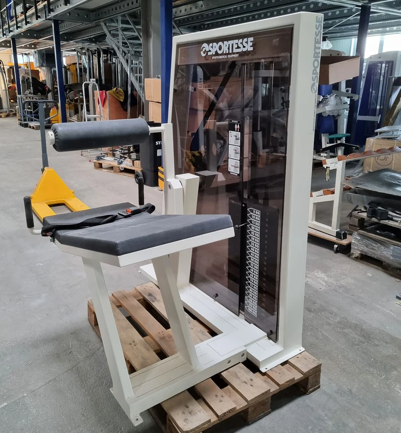Sportesse Hip and Back Maschine, Hüfte und Rückenstrecker, Polsterfarbe Schwarz, Rahmenfarbe Weiß, gebraucht - geprüfter Zustand