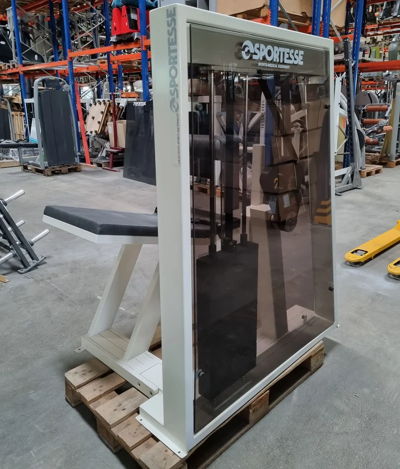 Sportesse Hip and Back Maschine, Hüfte und Rückenstrecker, Polsterfarbe Schwarz, Rahmenfarbe Weiß, gebraucht - geprüfter Zustand