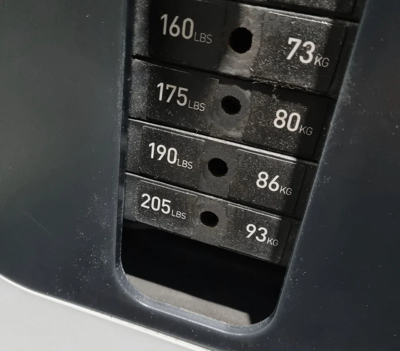 Precor Adduktoren und Abduktoren Kraftgeräte mit Steckgewichten im Set als Paar, Rahmenfarbe Schwarz, Polsterfarbe Grau, gebraucht - überholter Zustand