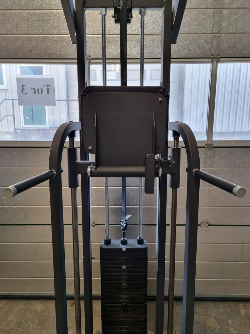 Precor DipChin, Dip-Klimmzugmaschine mit Gewichtsunterstützung, Rahmen Schwarz, Polster Schwarz, gebraucht - überholter Zustand