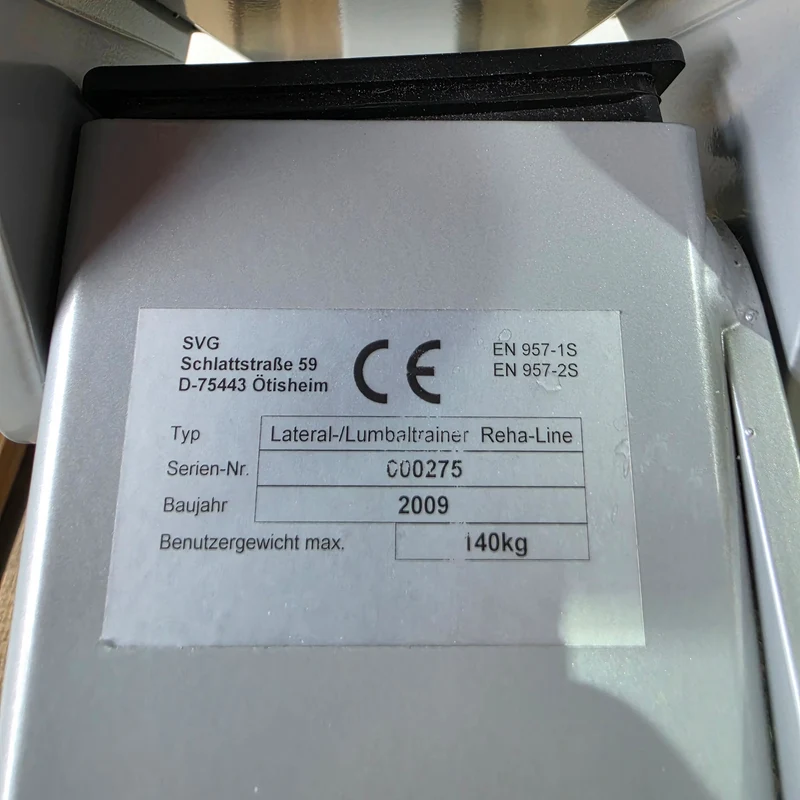 SVG Hyperextension 45° - Rückenstreckerbank und Lumbaltrainer in einem Gerät, verstellbar, Rahmenfarbe Silber, gebraucht - überholter Zustand