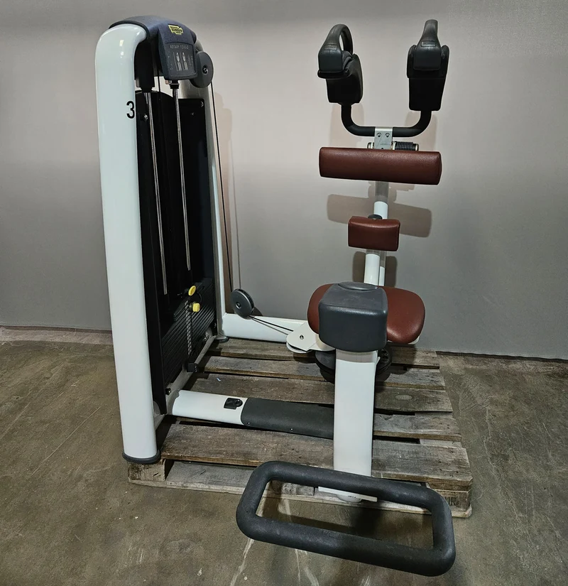 Technogym Rotationsmaschine, Rotary Torso, Twister, Selection Line, Rahmenfarbe Weiß, Polsterfarbe Braun, gebraucht - überholter Zustand