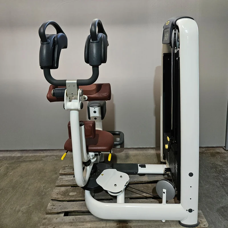 Technogym Rotationsmaschine, Rotary Torso, Twister, Selection Line, Rahmenfarbe Weiß, Polsterfarbe Braun, gebraucht - überholter Zustand