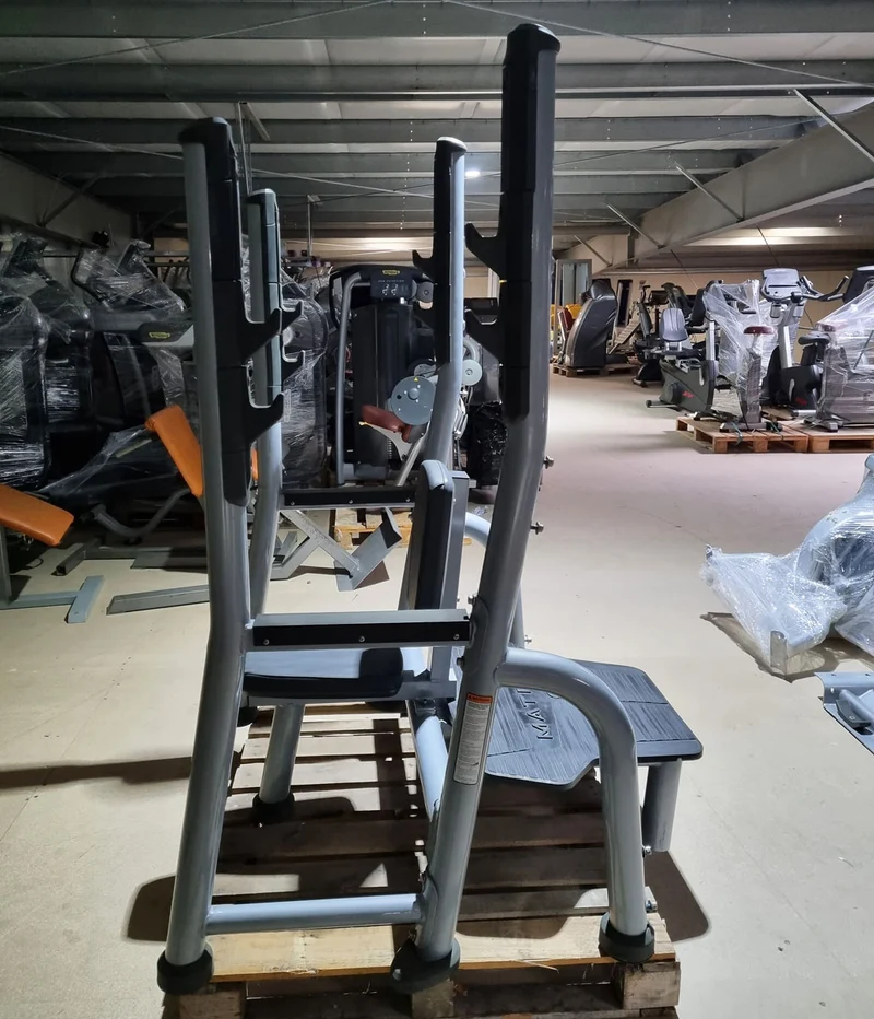 Matrix Schulter-Drückerbank, Magnum Olympic Shoulder Bench MG-A45, Polsterfarbe Schwarz, Rahmenfarbe Silber, gebraucht - überholter Zustand