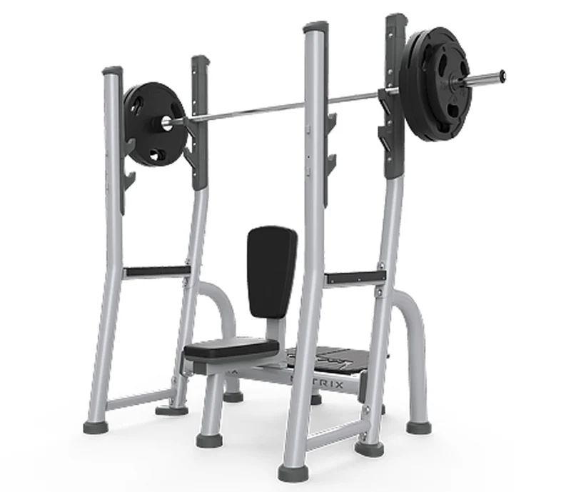 Matrix Schulter-Drückerbank, Magnum Olympic Shoulder Bench MG-A45, Polsterfarbe Schwarz, Rahmenfarbe Silber, gebraucht - überholter Zustand