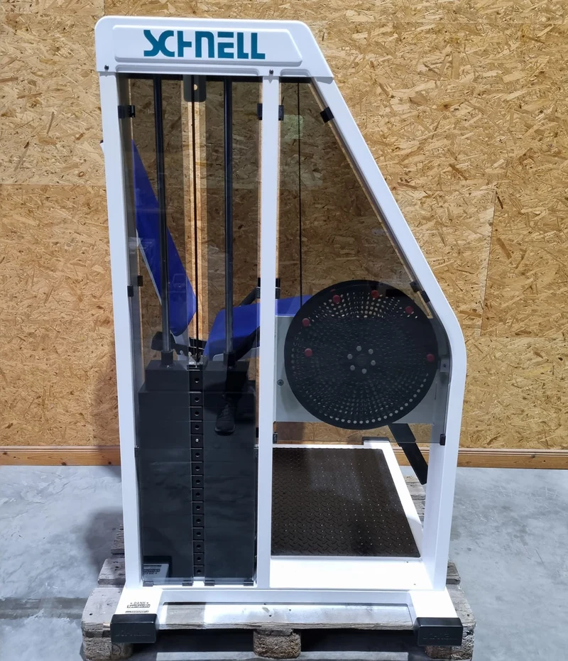 Schnell Beinstrecker und Beinbeuger sitzend im Set 2 Geräte - Neu lackiert - Leg Curl und Leg Extension, Rahmenfarbe Weiß, Polsterfarbe Blau, gebraucht - überholter Zustand
