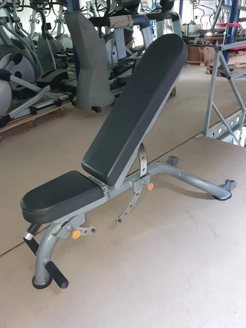 Matrix Universalbank verstellbar, Hantelbank ohne Ablage, Multi-Adjustable Bench, Rahmenfarbe Silber, Polsterfarbe Schwarz, gebraucht