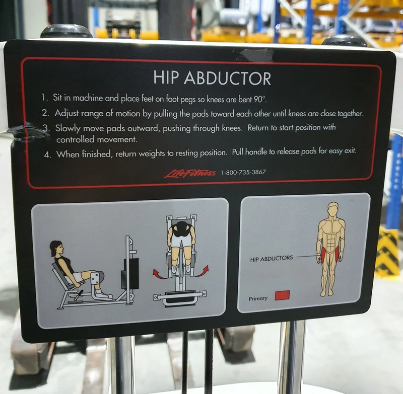 Life Fitness Abduktorenmaschine, Hip Abductor Rahmen Weiß, Polster Schwarz, gebraucht - überholter Zustand