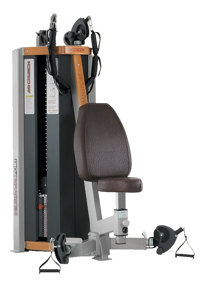 Star Trac Human Sport AB Crunch, Arm Curl, Bauch- und Bizepsmaschine, 2-in-1 Kombimaschine - Polster Schwarz, gebraucht - überholter Zustand