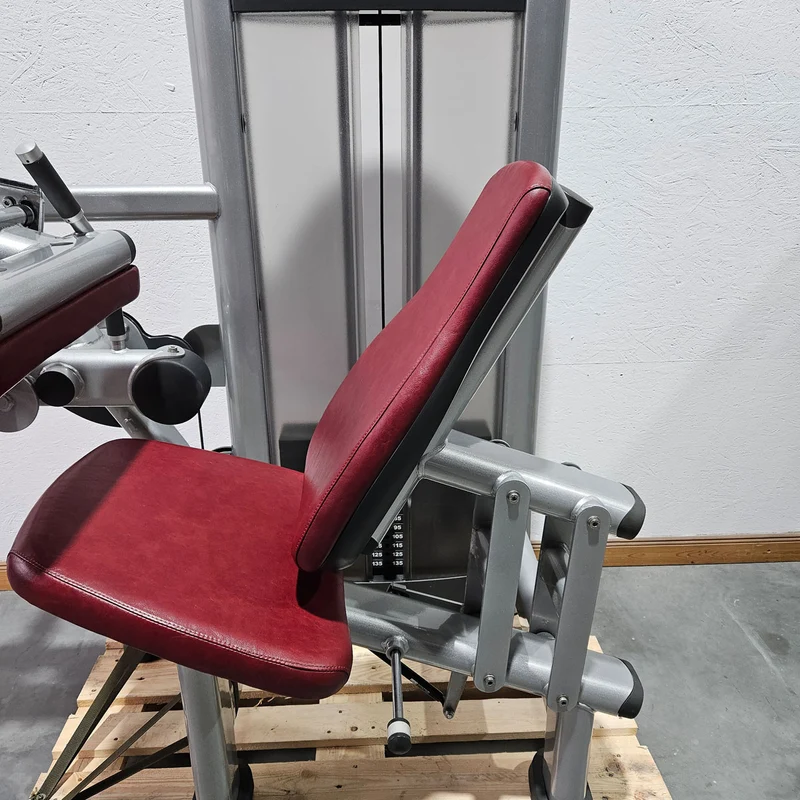Life Fitness Beinbeuger sitzend, Leg Curl, Signature Serie, 135kg Gewichtsblock, Rahmenfarbe Silber, gebraucht - überholter Zustand