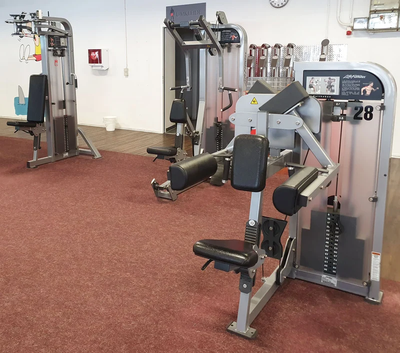 Life Fitness Pro2 und Hammer Strength - 15 Kraftgeräte im Set, Rahmen Silber, gebraucht - überholter Zustand