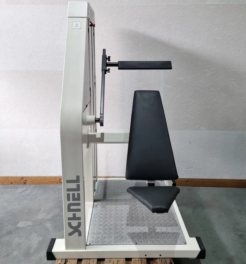 Schnell Pullover Maschine, Armhebemaschine, Überzüge - Target Kompakt Line - Oldschool Bodybuilding, Rahmenfarbe Weiß, gebrauchter - überholter Zustand