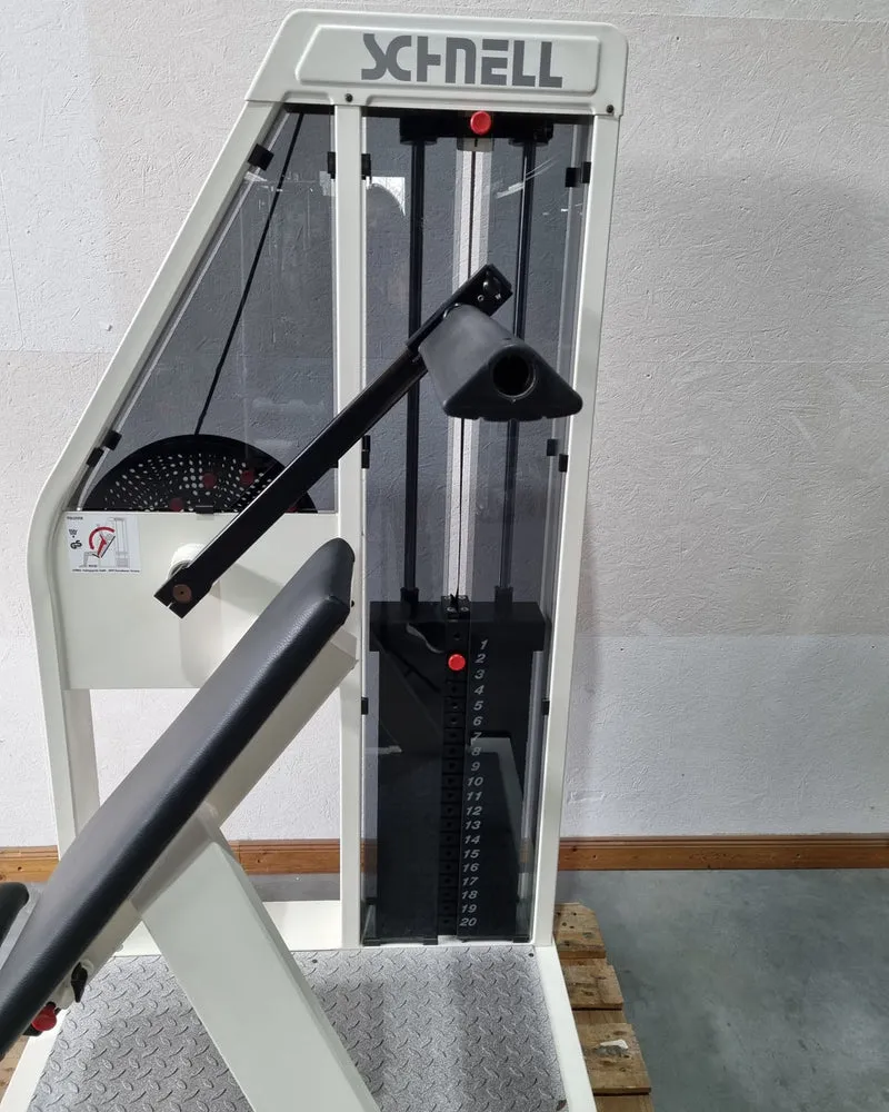 Schnell Pullover Maschine, Armhebemaschine, Überzüge - Target Kompakt Line - Oldschool Bodybuilding, Rahmenfarbe Weiß, gebrauchter - überholter Zustand