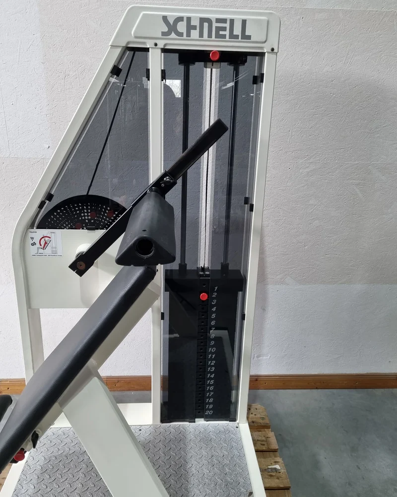 Schnell Pullover Maschine, Armhebemaschine, Überzüge - Target Kompakt Line - Oldschool Bodybuilding, Rahmenfarbe Weiß, gebrauchter - überholter Zustand