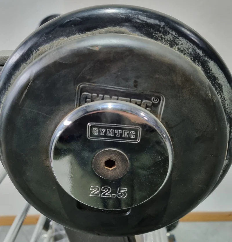 Langhantel Kompakt Set 12,5kg bis 35kg in 2,5kg Schritten, 10 Stück gesamt, ähnlich SZ Langhanteln, inkl. Ständer von Gymleco, Ständerfarbe Silber, gebraucht