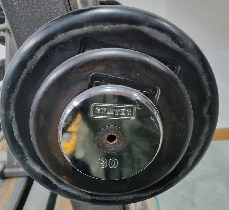 Langhantel Kompakt Set 12,5kg bis 35kg in 2,5kg Schritten, 10 Stück gesamt, ähnlich SZ Langhanteln, inkl. Ständer von Gymleco, Ständerfarbe Silber, gebraucht
