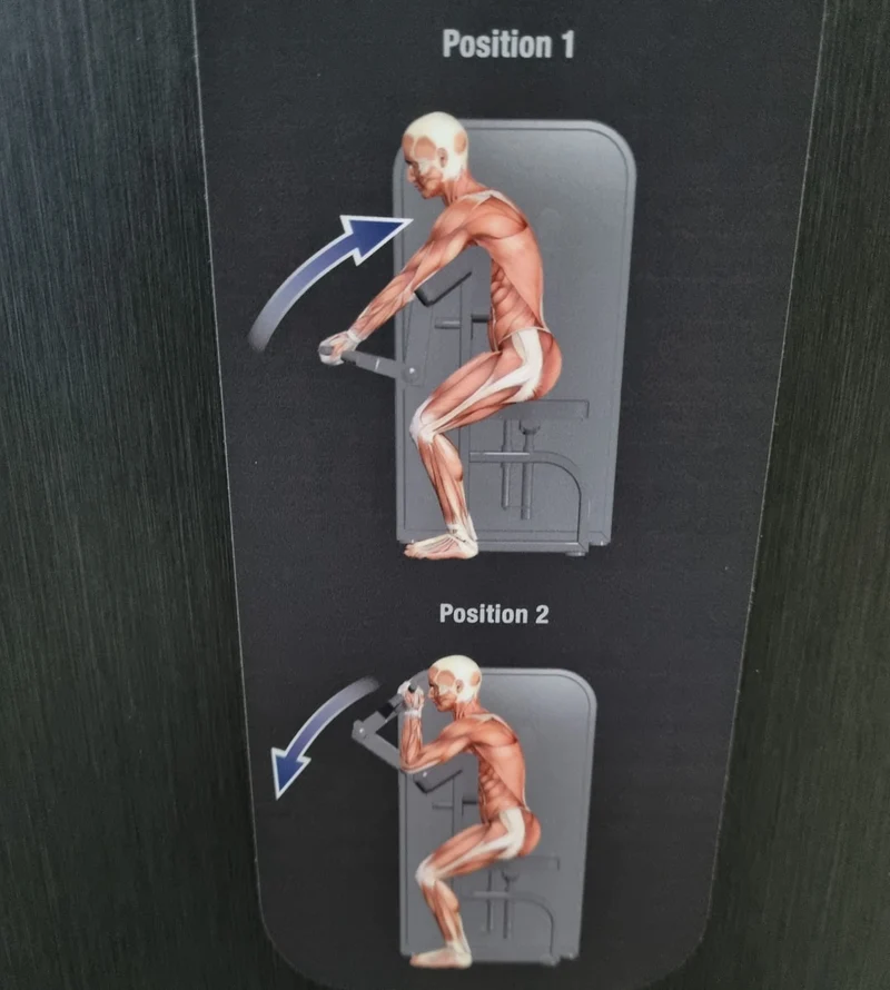 Milon Milcanic Bizepsmaschine, Biceps Arm Curl Machine, Armbeuger, drehbare Griffe, Rahmen Silber, gebraucht - Ausstellungsstück - Top Zustand